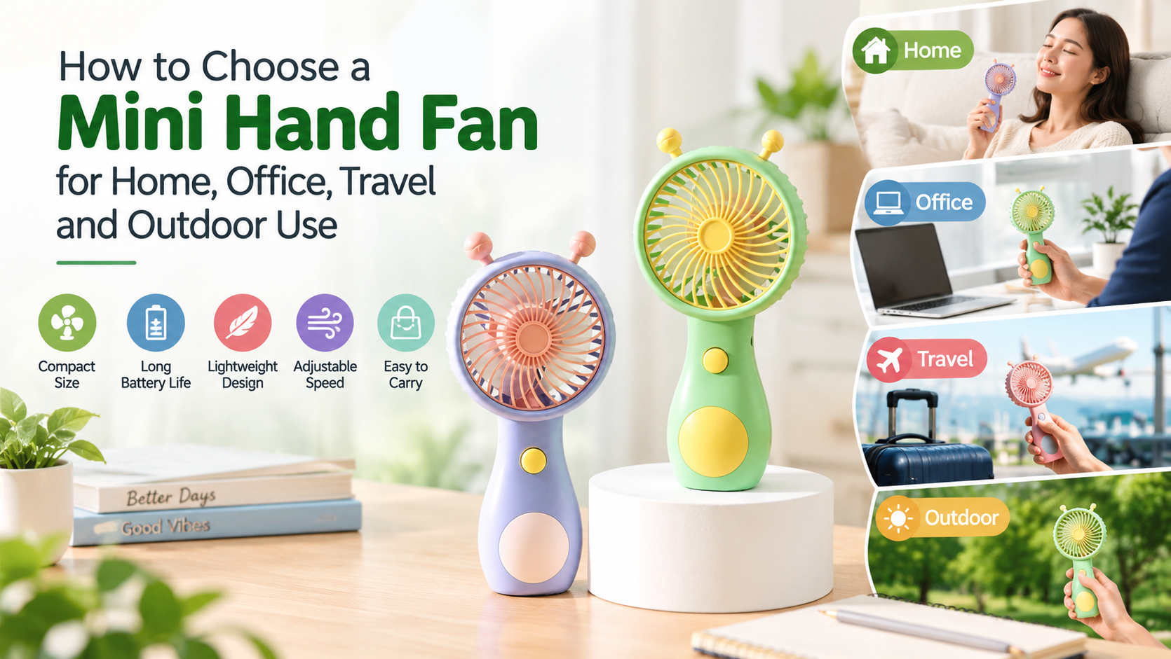 How to Choose a Mini Hand Fan for Home, Office, Travel and Outdoor Use