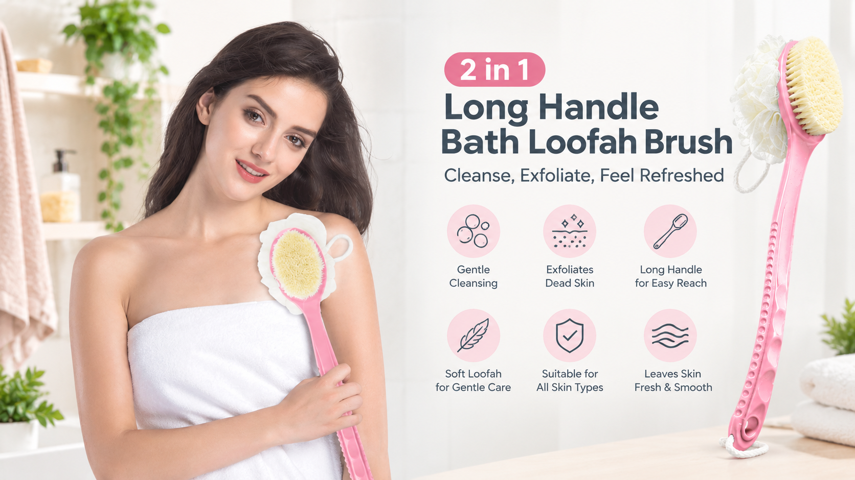 Loofah Bath Brush for Easy Exfoliation and Everyday Bathing