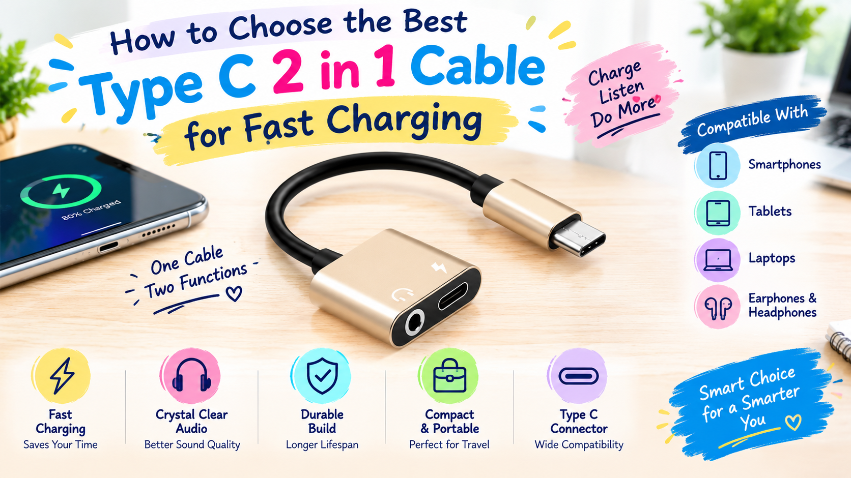 How to Choose the Best Type C 2 in 1 Cable for Fast Charging
