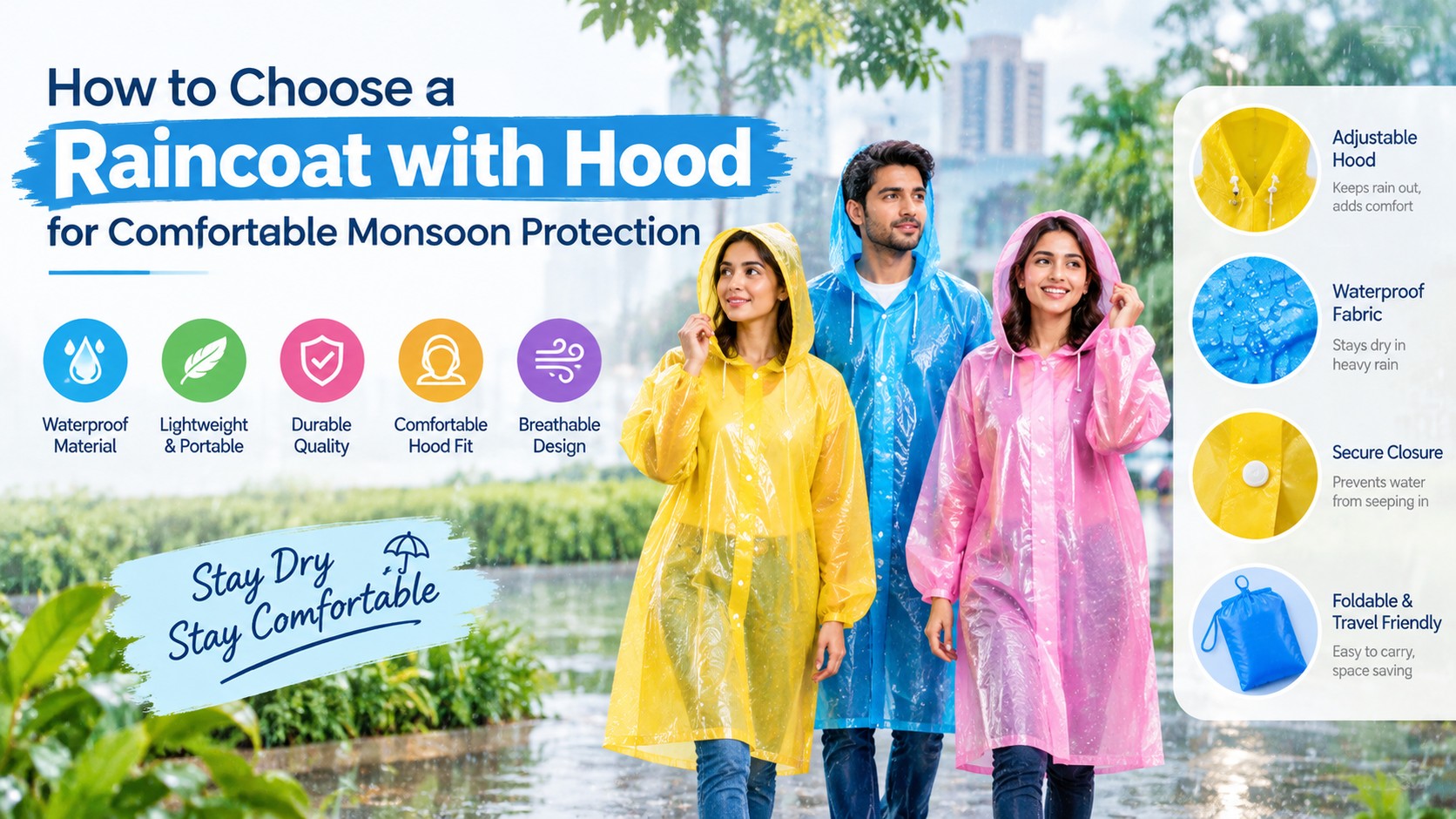 How to Choose a Raincoat with Hood for Comfortable Monsoon Protection