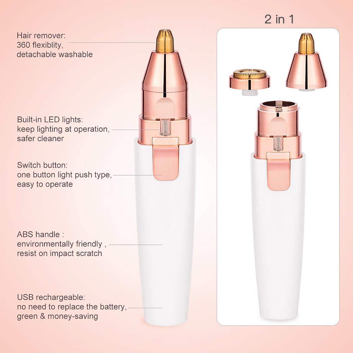 2-in-1 Lip & Eyebrow Hair Trimmer