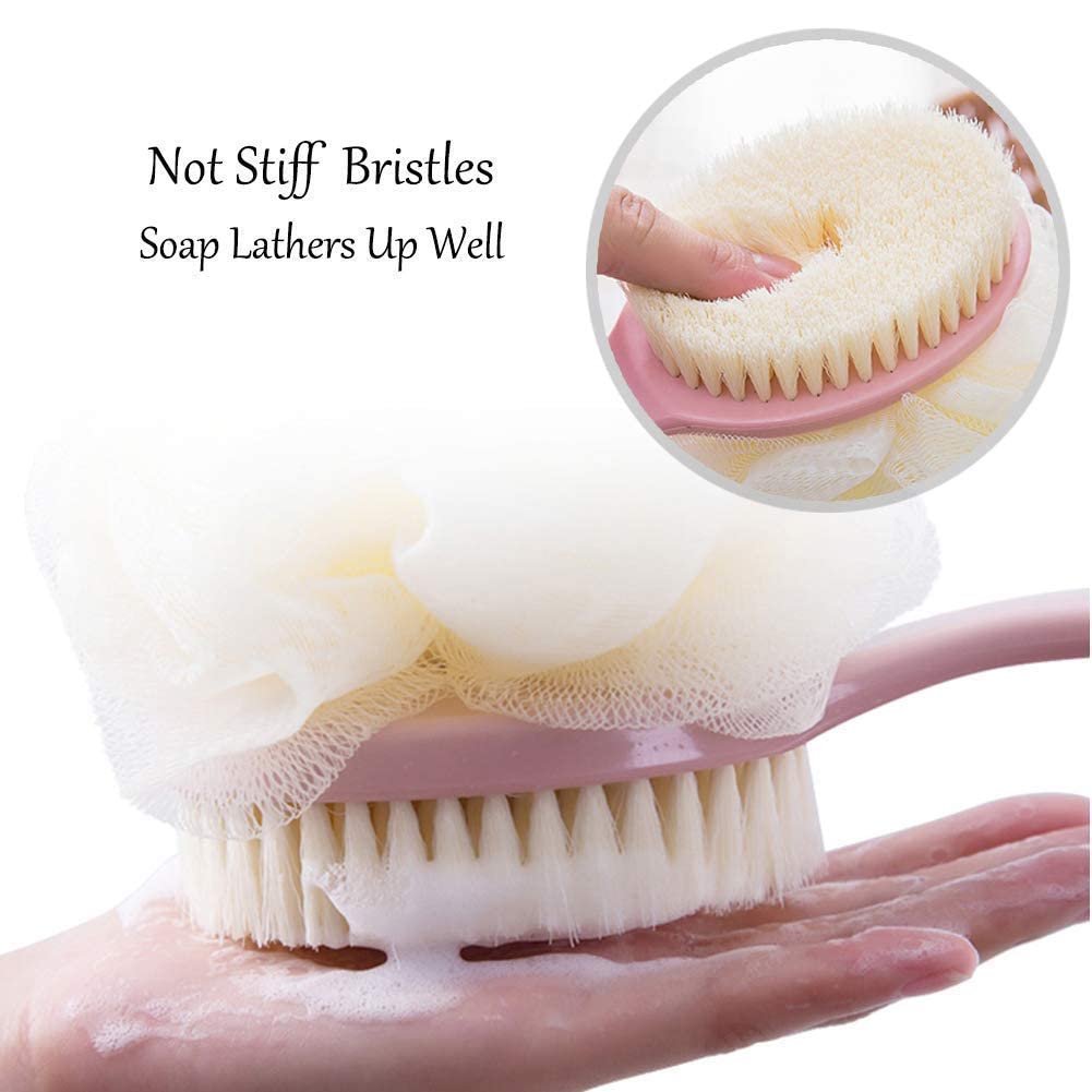2in1 Long Handle Bath Loofah Brush