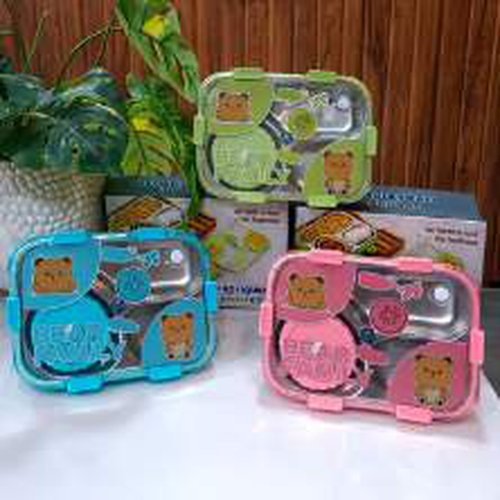 3 Container Red Lunch Box [Steel]