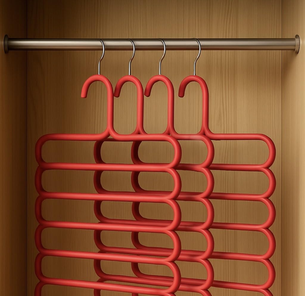 5 Row Plastic Clothes Wardrobe Organizer