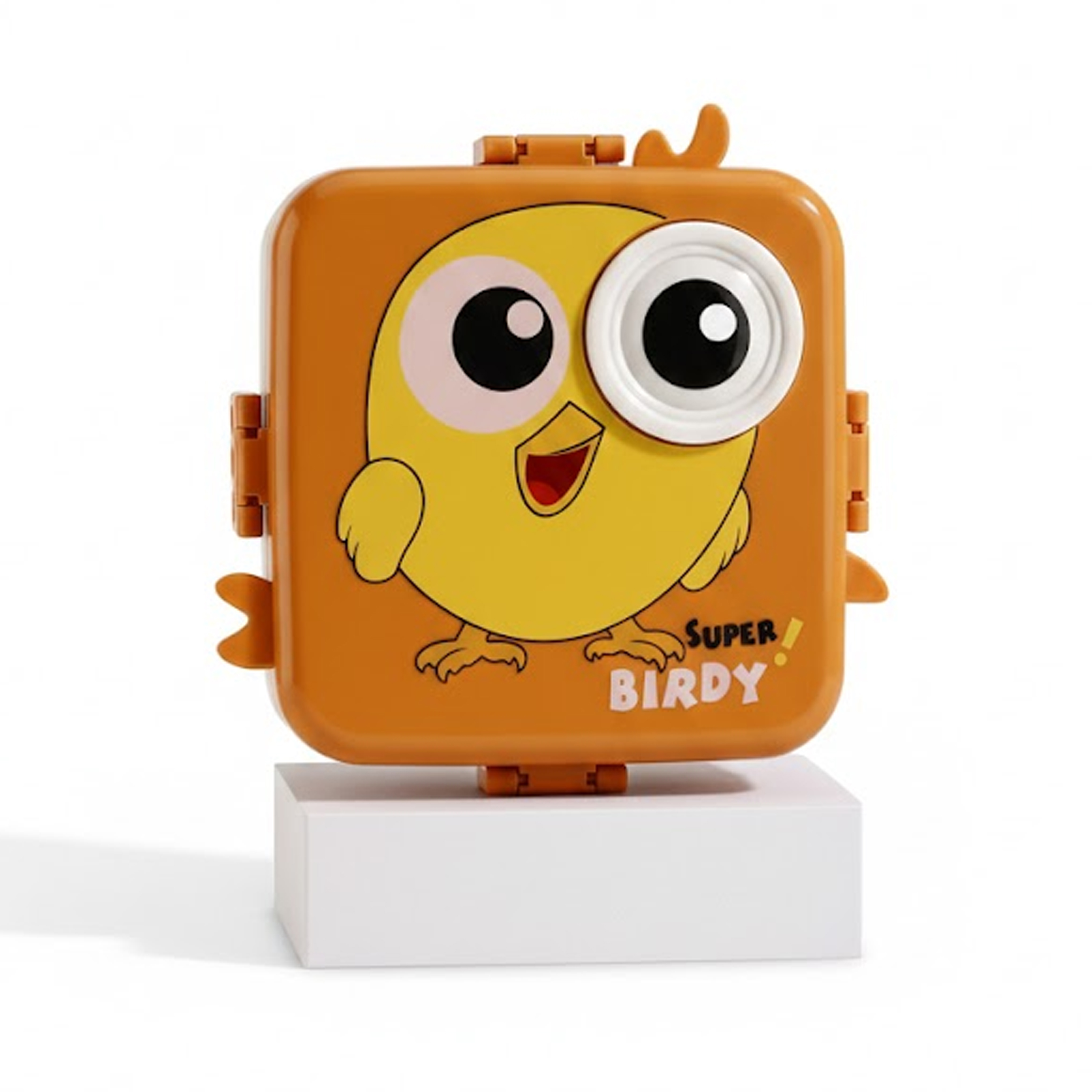 Super Birdy Lunch Box for Kids - Bento Box with 3 Compartments, Leak Proof Tiffin Box for School, BPA Free with Tray, Spoon & Fork | 1120ml + 70ml