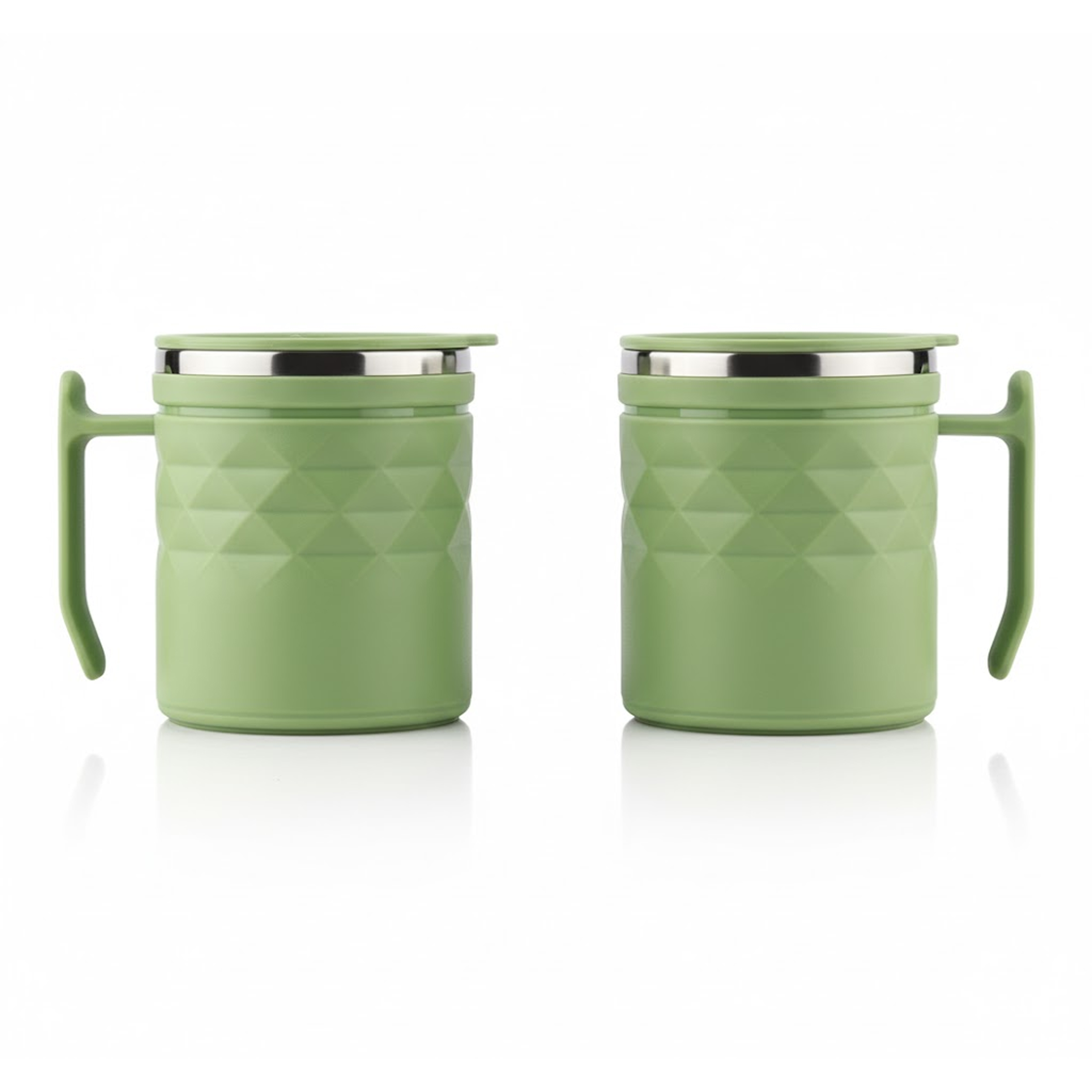 Diamond Coffee Mug Set Green - Pack of 2