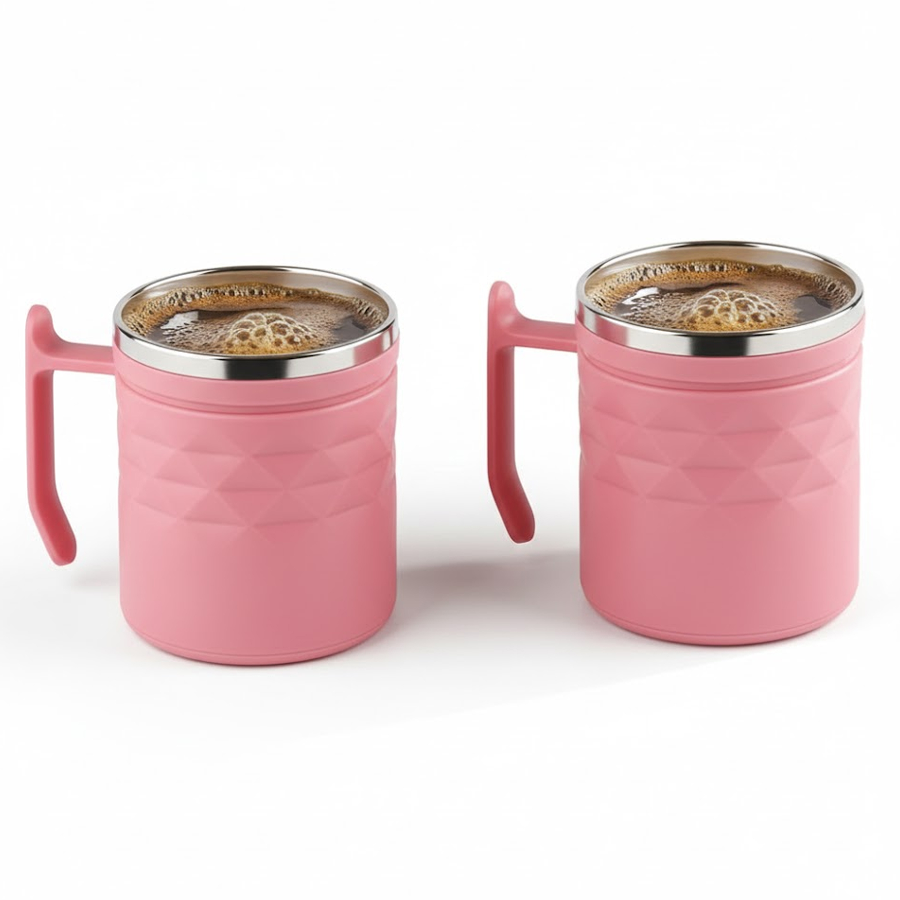 JIKRA Coffee Mug with Lid 200ml (Pack of 2) | Stainless Steel, Double Wall, Leakproof