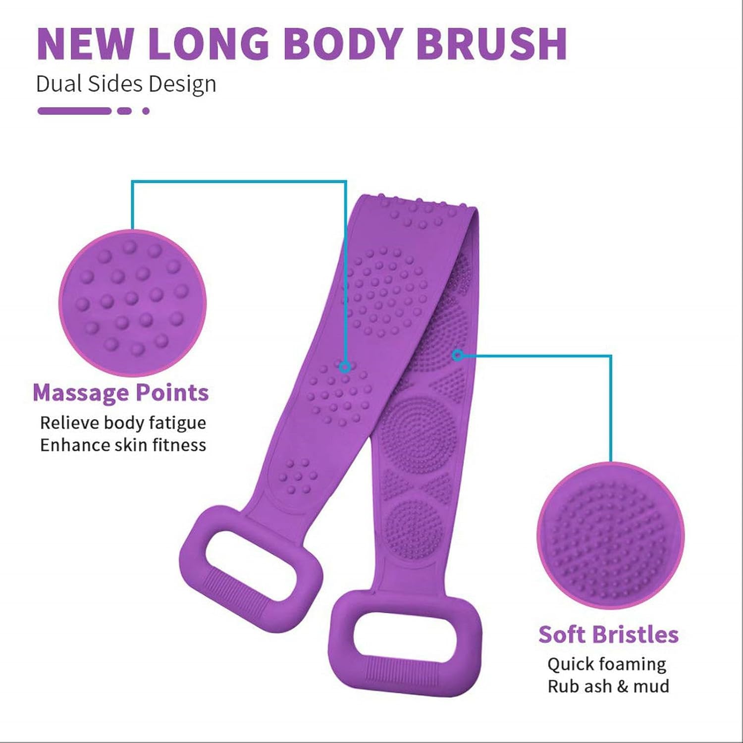 Double Sided Silicone Bath Scrubber