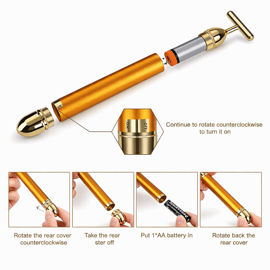Gold Vibration Face Massage Tool