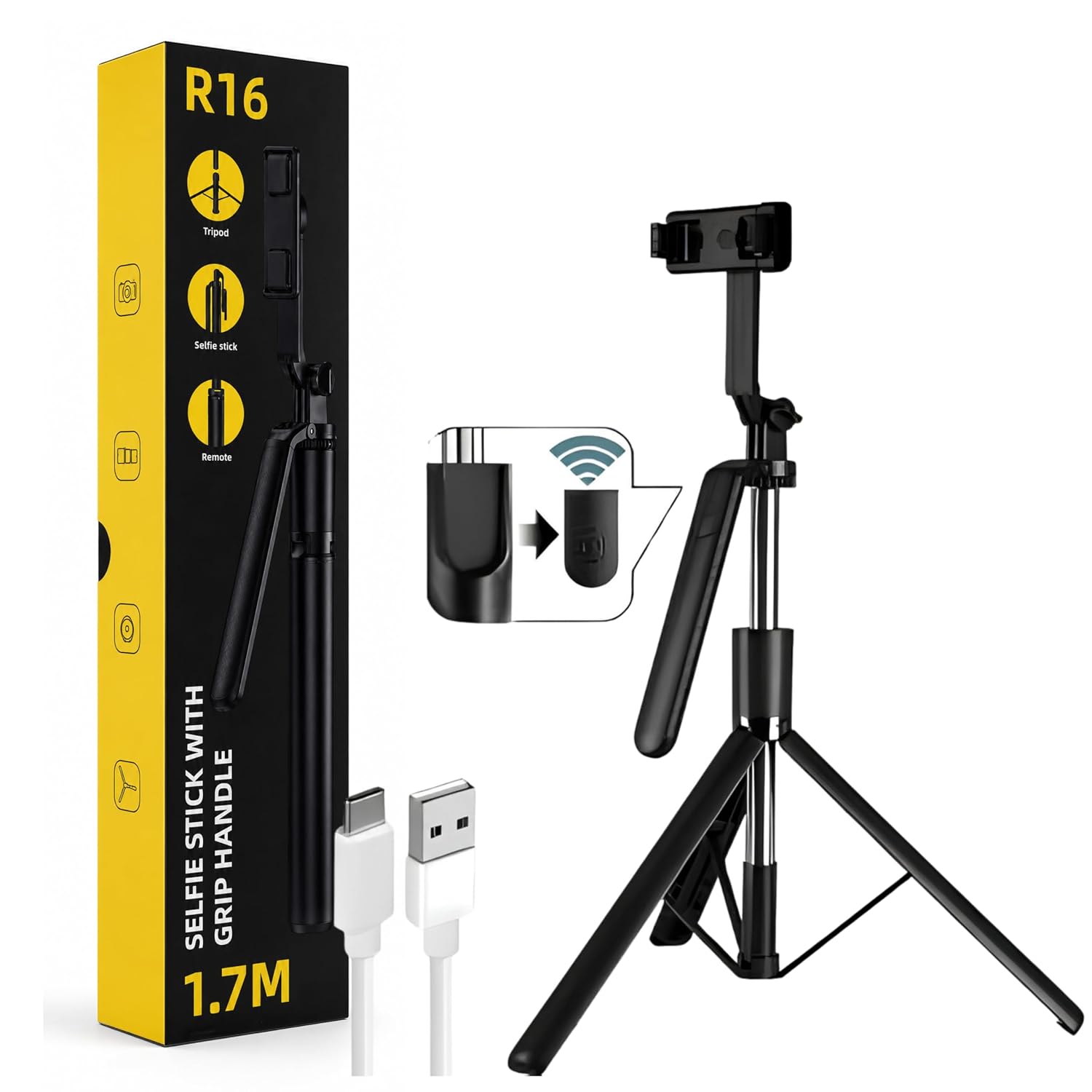 JIKRA Selfie Stick Tripod 67 Inch with Bluetooth Remote