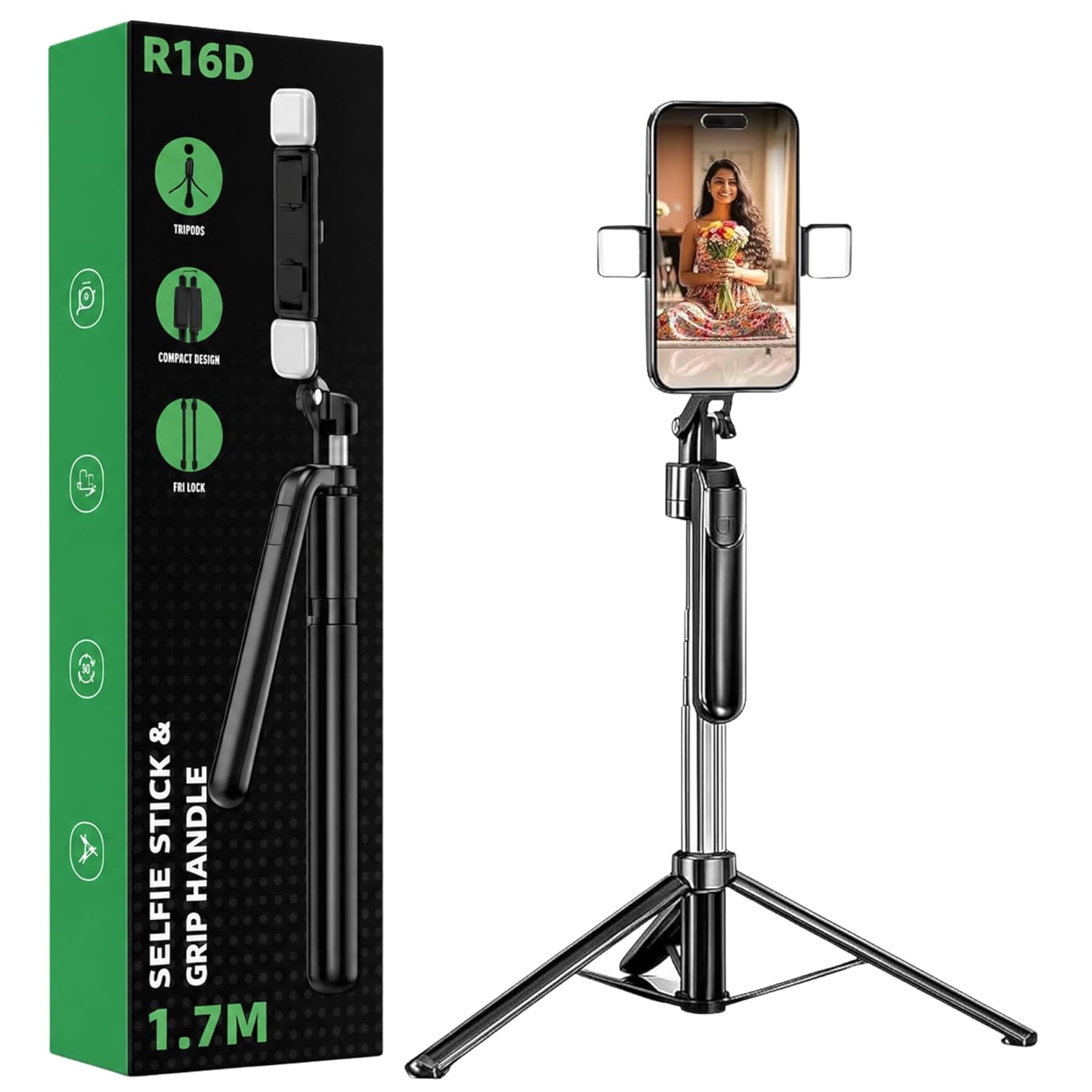 JIKRA Selfie Stick Tripod 67 Inch with Bluetooth Remote
