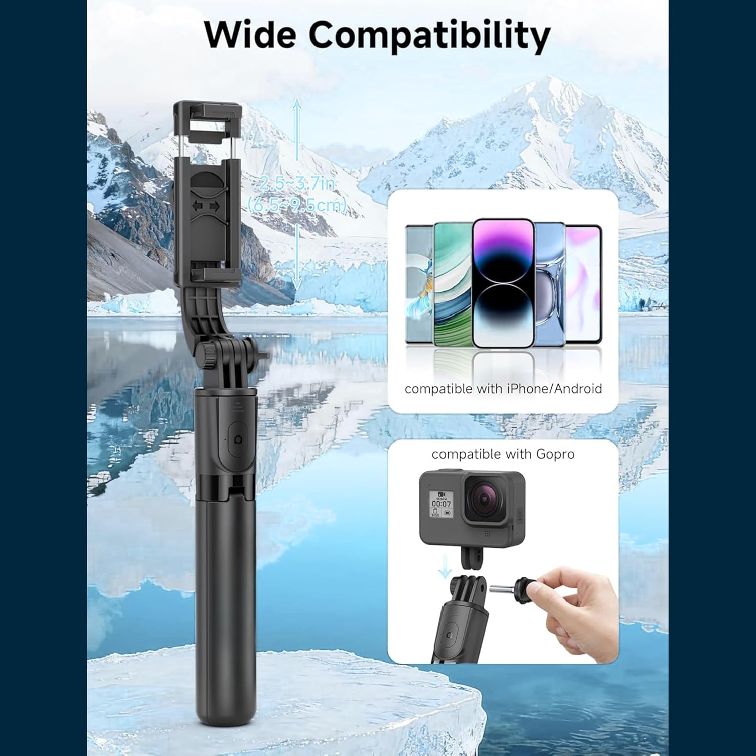 JIKRA SR-1S Selfie Stick Tripod with Bluetooth Remote and Fill Light