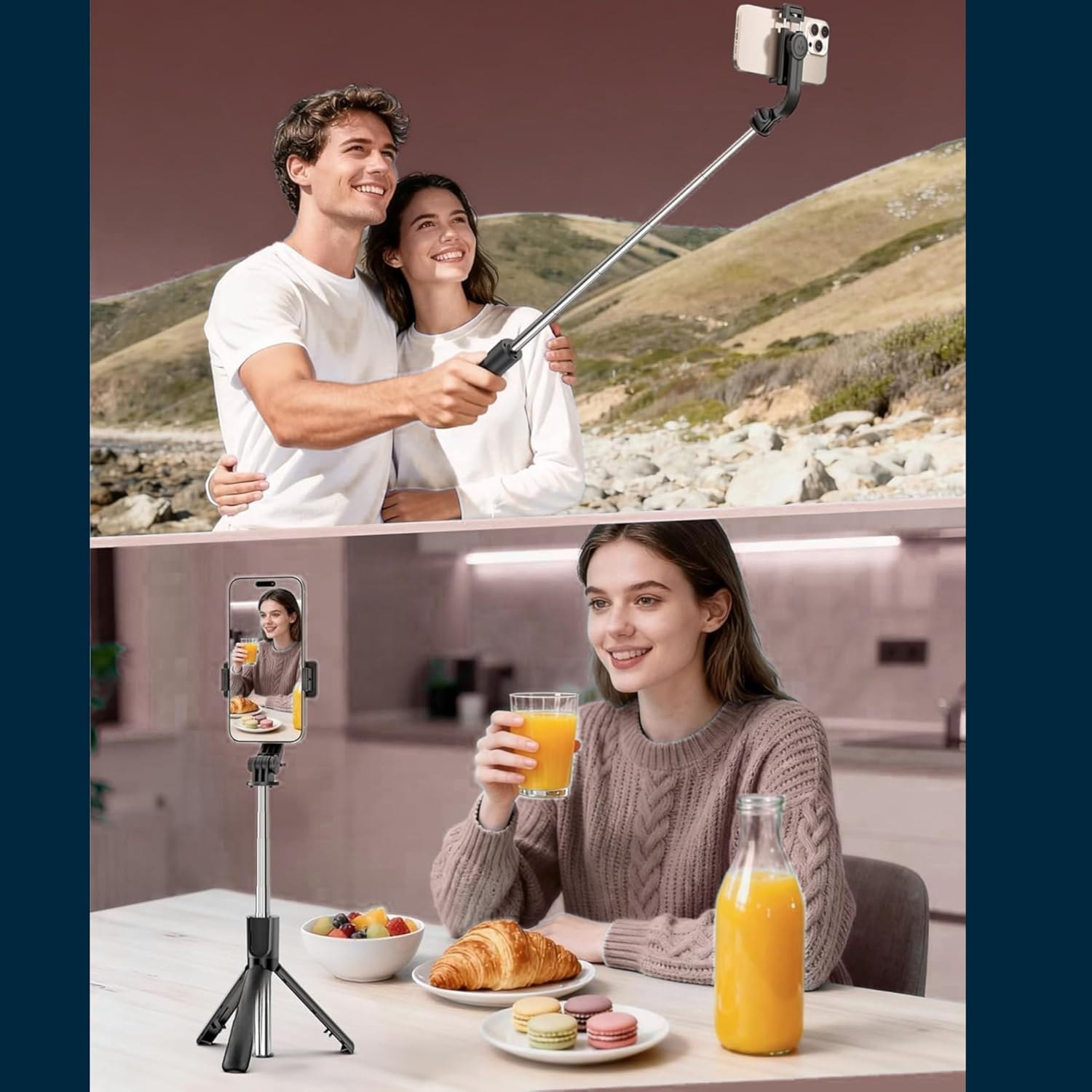 JIKRA SR-1S Selfie Stick Tripod with Bluetooth Remote and Fill Light