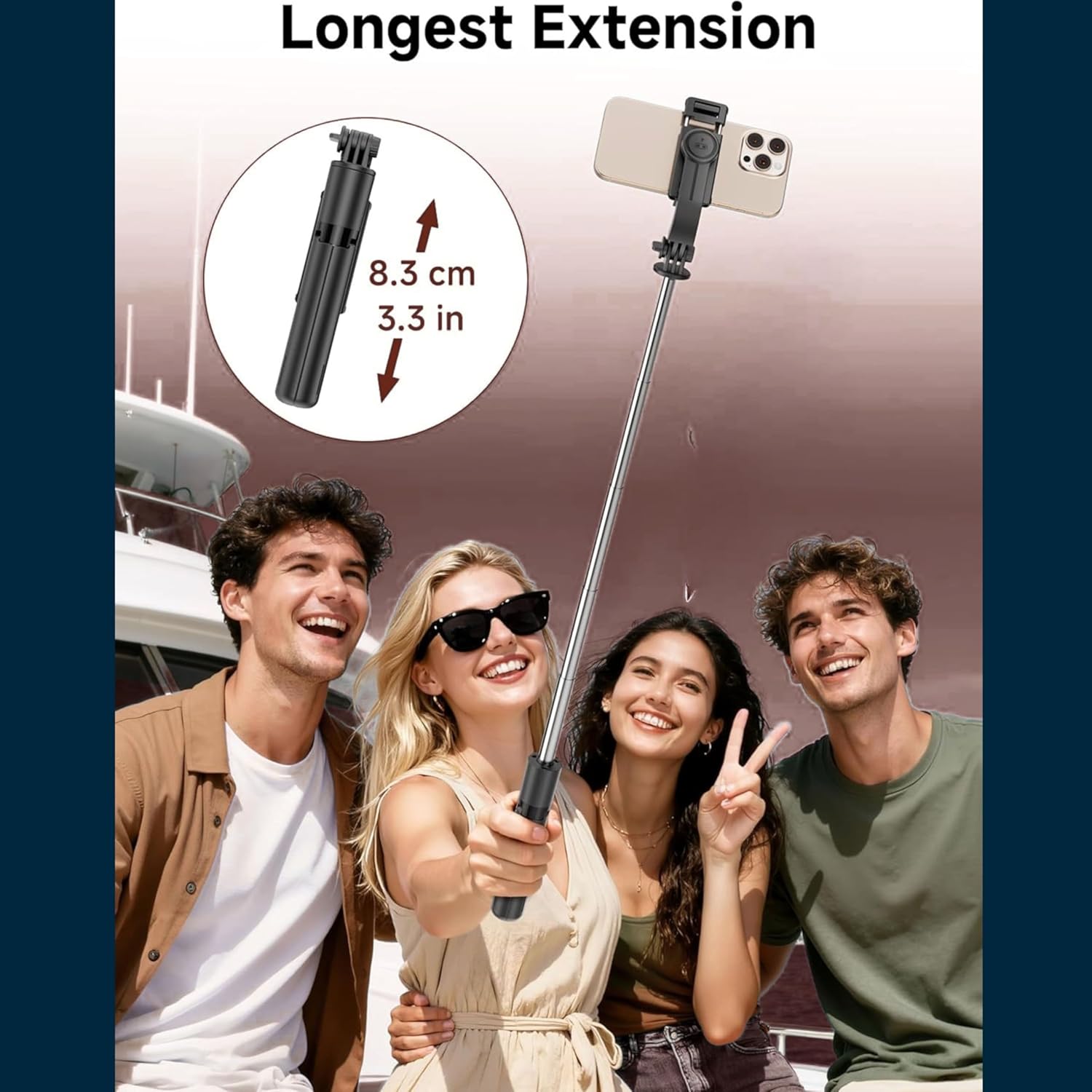 JIKRA SR-1S Selfie Stick Tripod with Bluetooth Remote and Fill Light