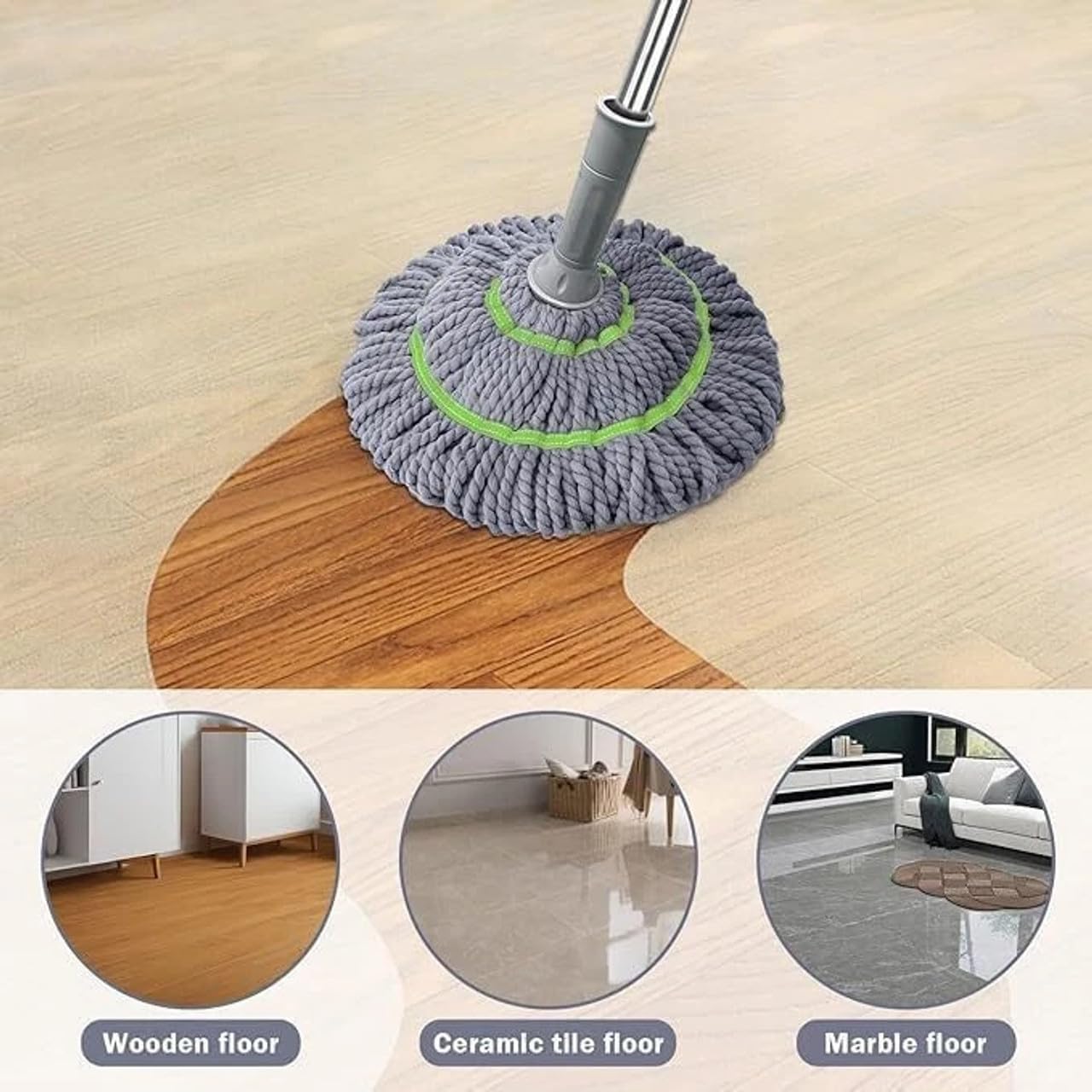 Microfiber Twist Mop Long Handle