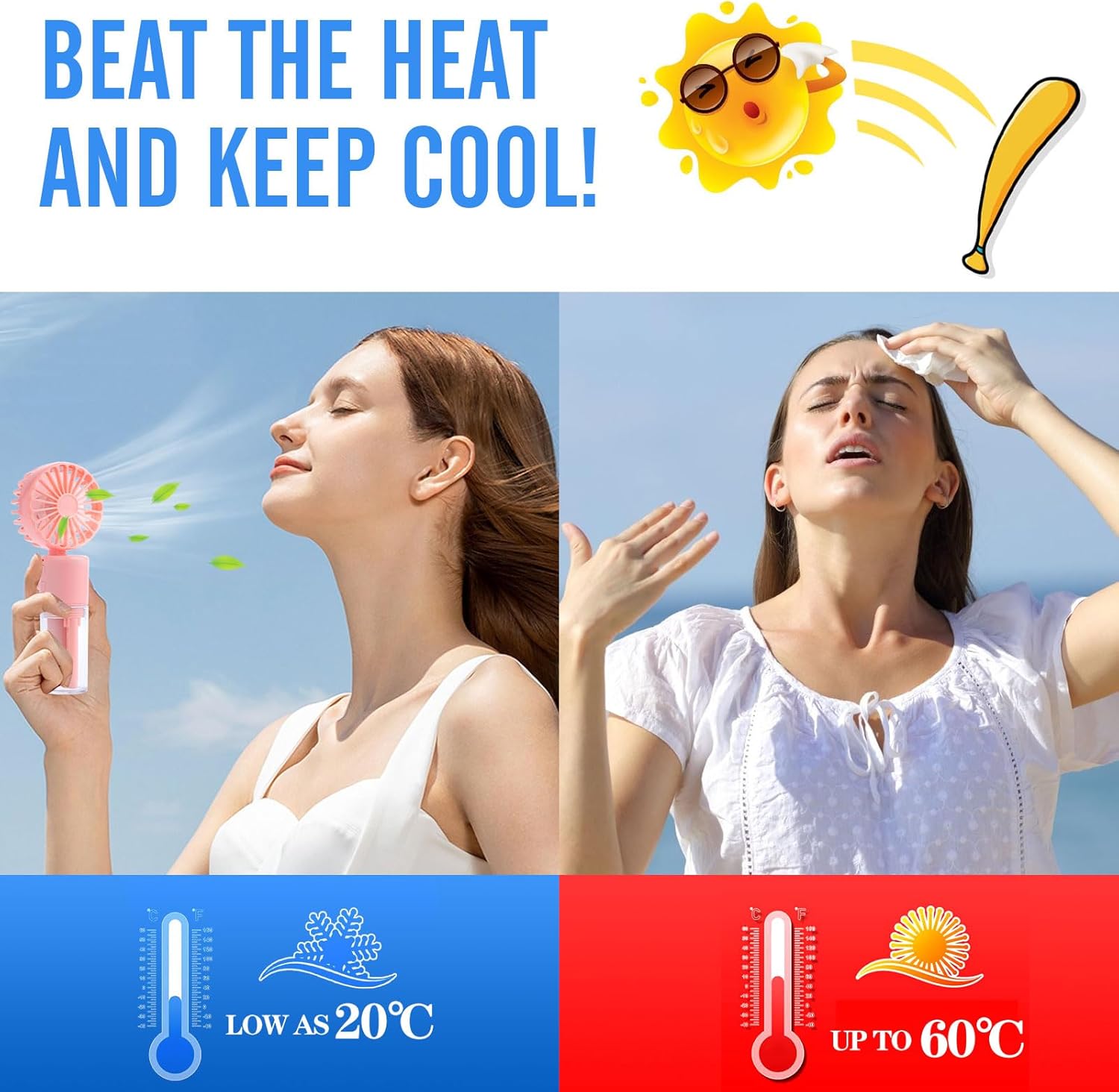 Portable Mist Humidifier Neck Fan