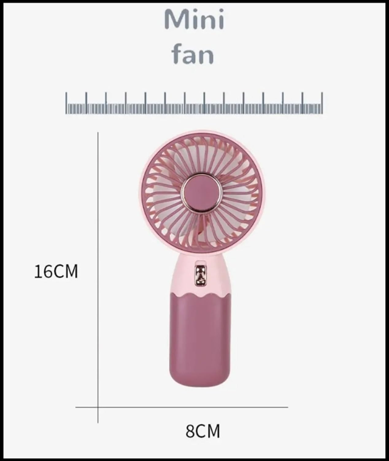 Mini Handheld Fan - Rechargeable Battery Operated, Portable Desk Fan, Up to 2 Hours Running (Aqua)
