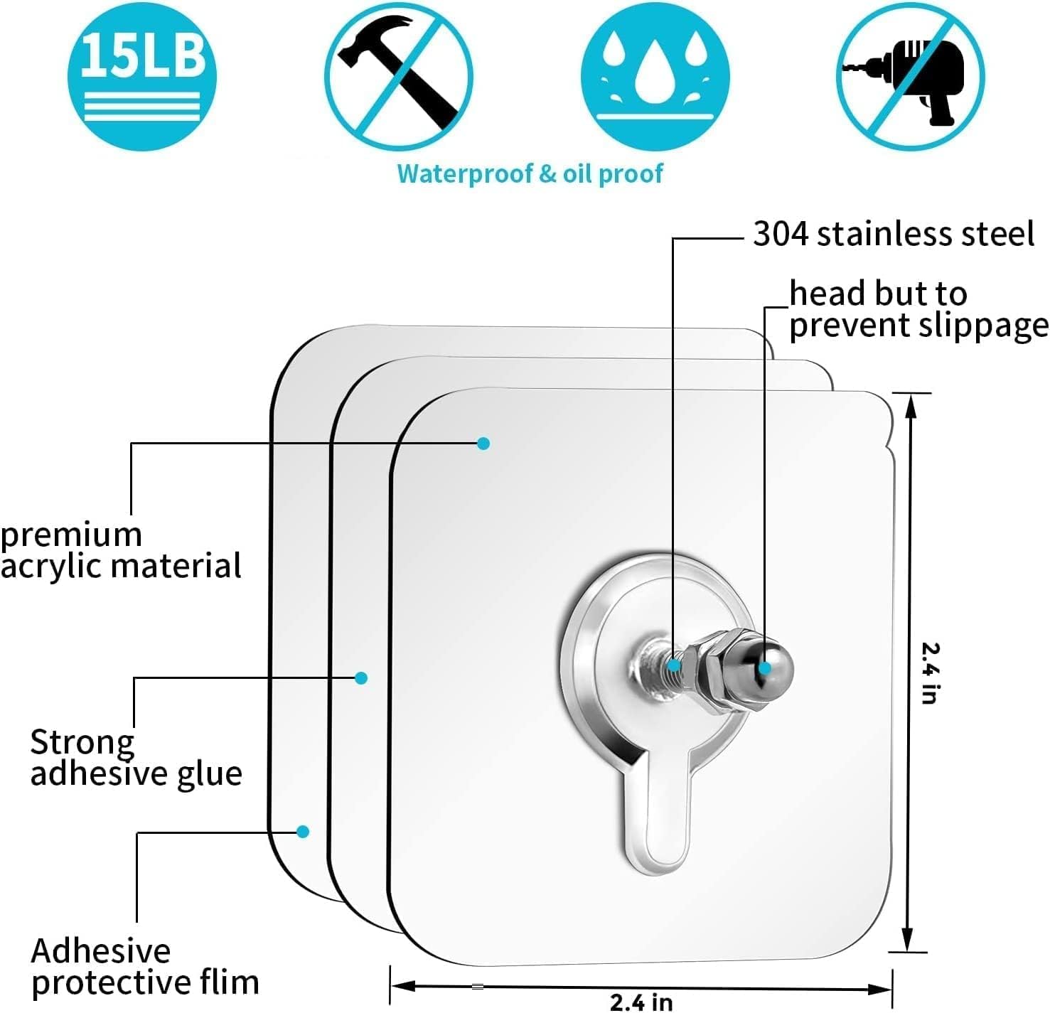 Strong Plastic Wall Hanging Hooks