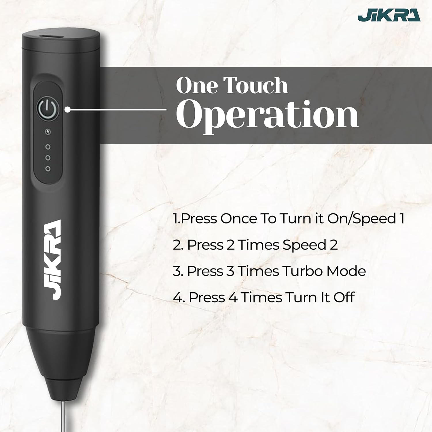 JIKRA Electric Coffee Beater & Milk Frother | USB Rechargeable, Stainless Steel Whisk - Image 6