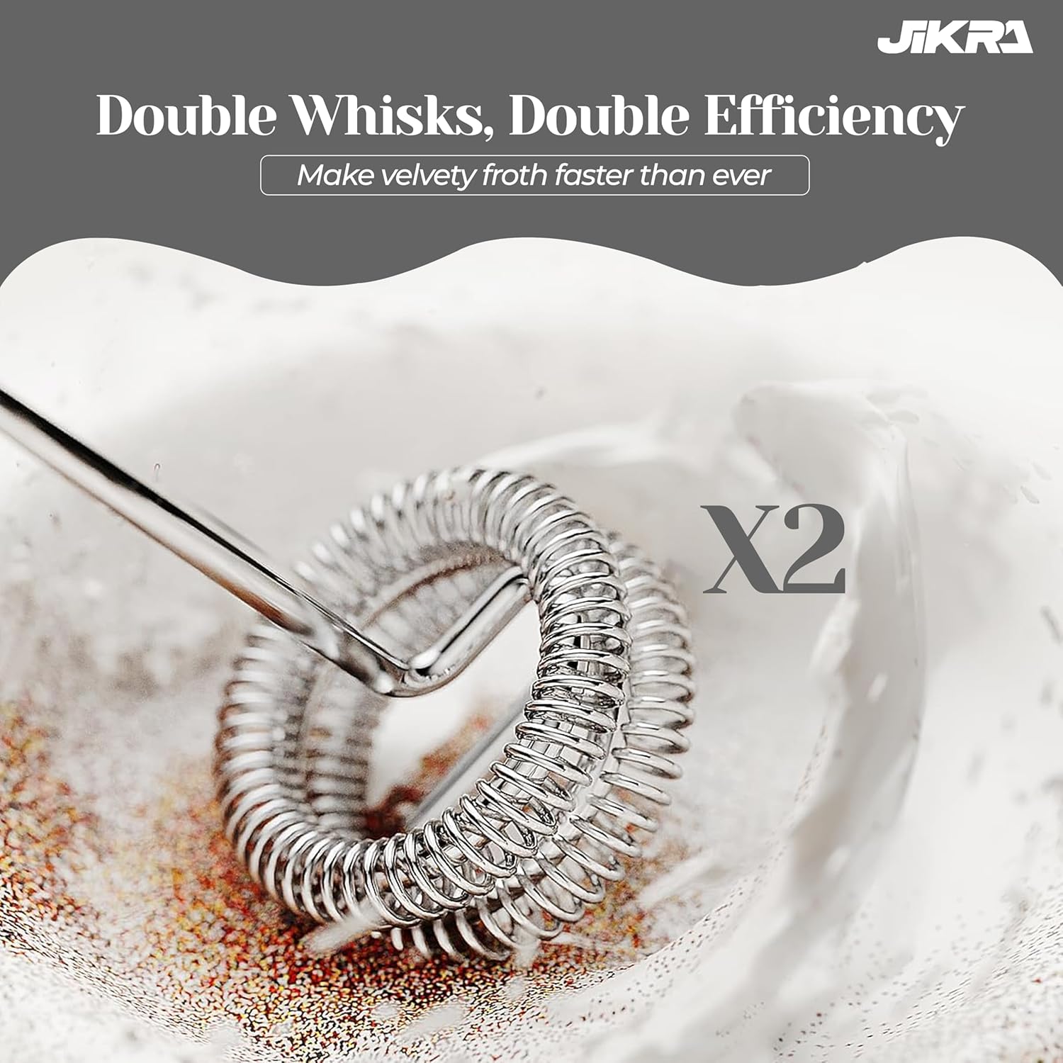 JIKRA Electric Coffee Beater & Milk Frother | USB Rechargeable, Stainless Steel Whisk - Image 8