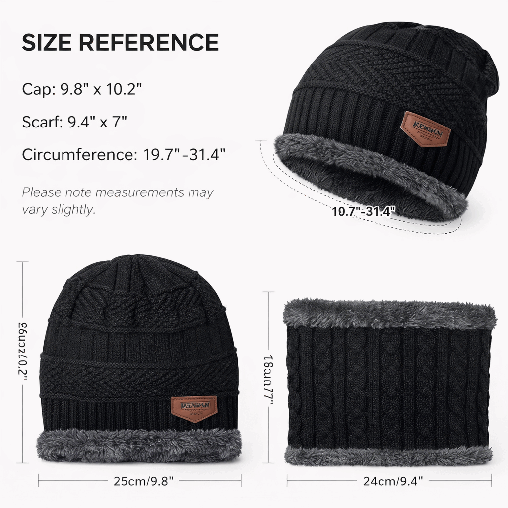 Winter Beanie Cap Muffler Set