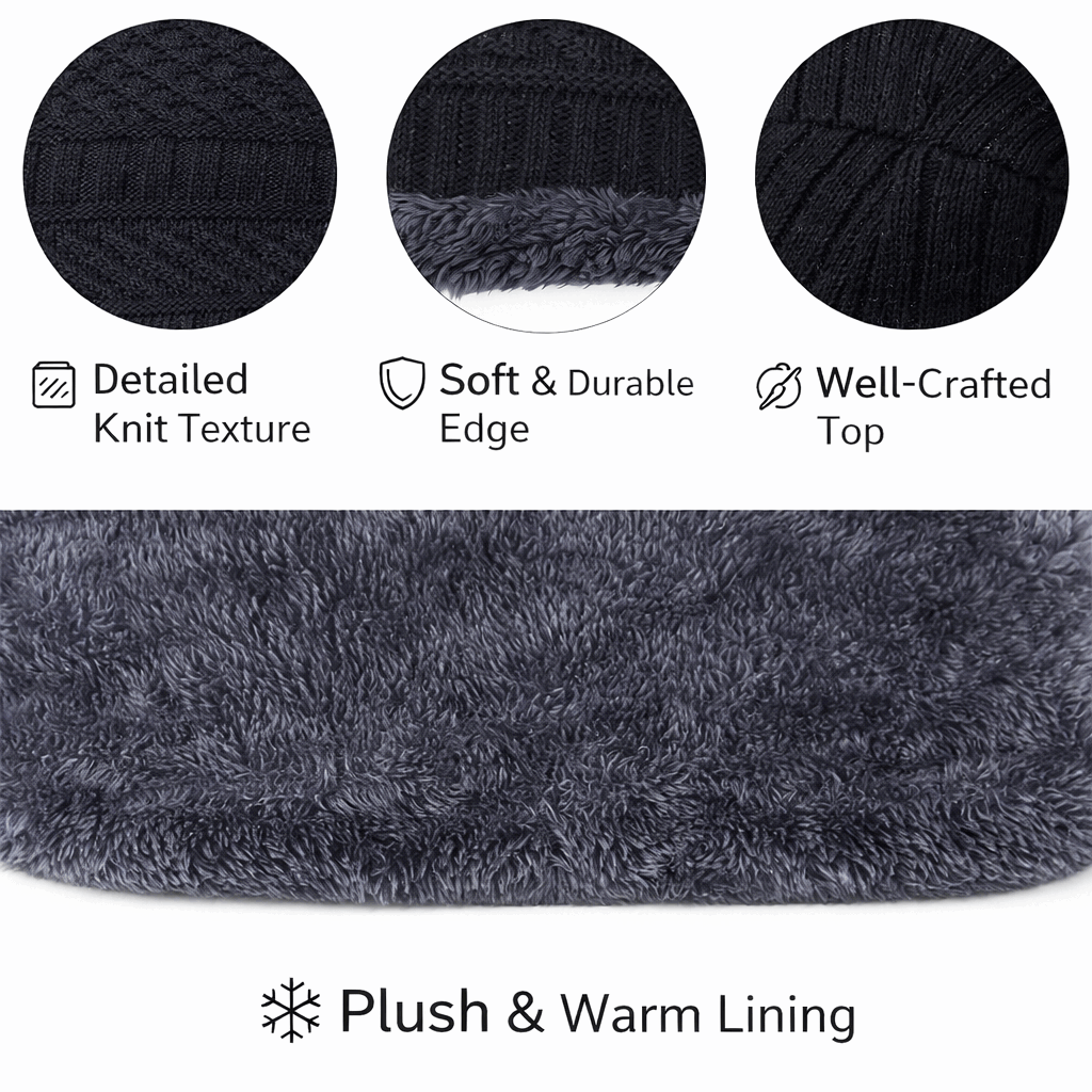 Winter Beanie Cap Muffler Set