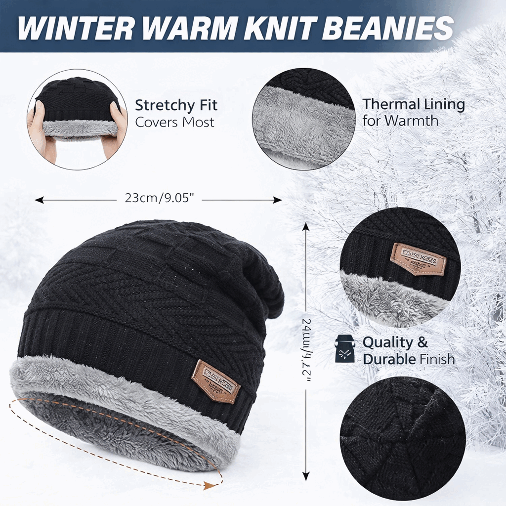 Winter Beanie Cap Muffler Set