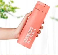 JIKRA Glass Water Bottle 450ml – Carry Handle Lid & Double Layer Sleeve, BPA Free