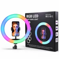 10 inch RGB LED selfie ring light with phone holder and retail box