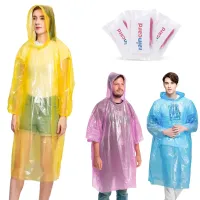 JIKRA Raincoat – Poncho with Hood for Men & Women, Pack of 5, One Size