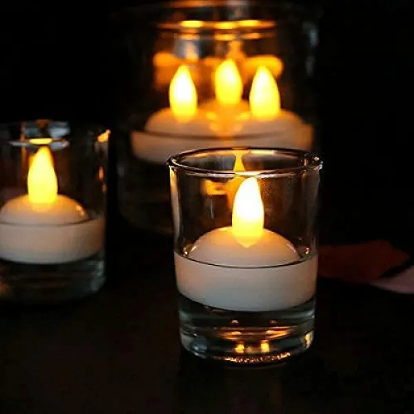 JIKRA LED Diya with Water Sensor – Battery Operated Warm Yellow Diya, No Electricity Needed