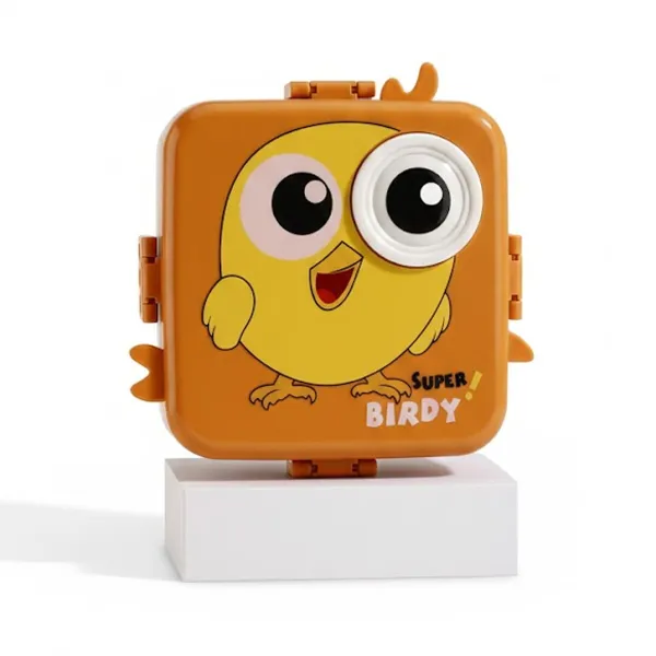JIKRA Bento Box for Kids – 3 Compartment Lunch Box with Spoon & Fork, 1120ml + 70ml