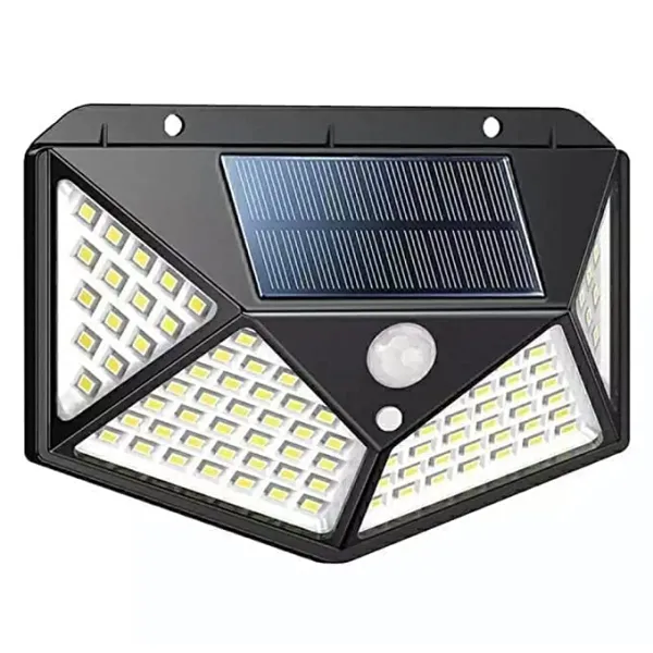 JIKRA Solar Lights for Home Outdoor – 100 LED Motion Sensor Security Light, 4 Side & Dim Mode