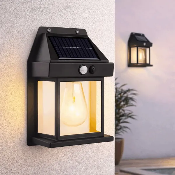 JIKRA Solar Motion Sensor Light – BK 888 Outdoor Wall Light with Automatic On/Off