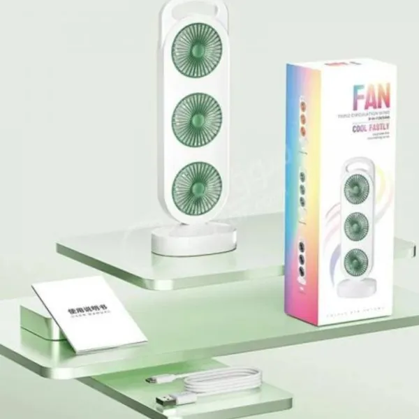 JIKRA USB Fan – Compact Rechargeable Mini Desk Fan, 3 Speeds