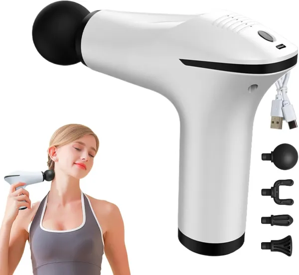 JIKRA Massage Gun – Deep Tissue Percussion Massager, 6 Speeds, USB Rechargeable