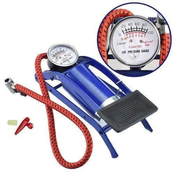 JIKRA Air Pump for Car & Bike – High Pressure Foot Pump Tyre Inflator