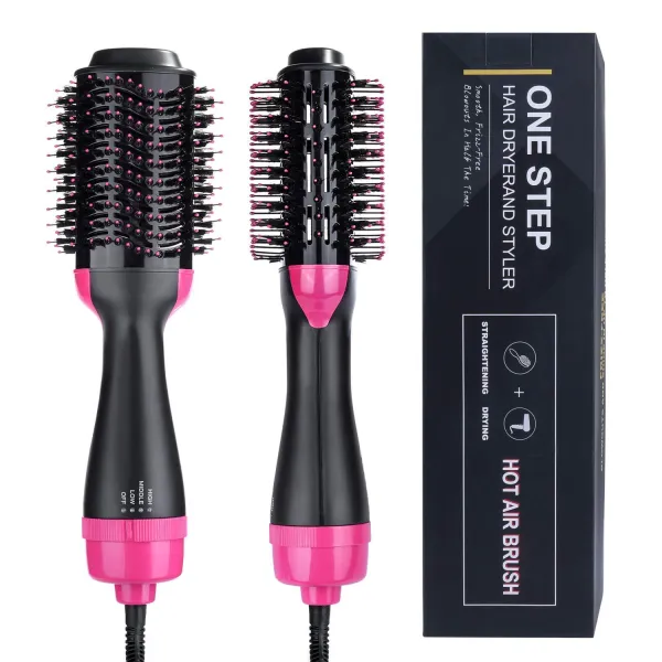 JIKRA Hair Straightener Brush – Electric Hair Dryer & Straightener with Volumizer