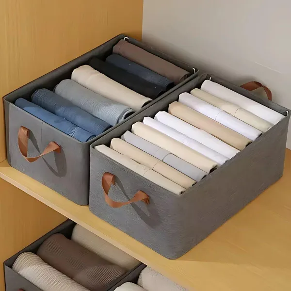 JIKRA Clothes Storage Box – Foldable Wardrobe Organizer, Large Capacity