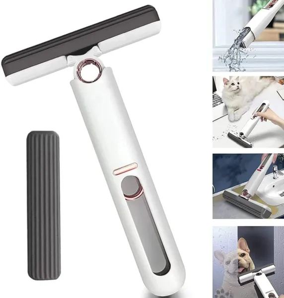 JIKRA Sponge Mop – Hands-Free Squeeze Mini Mop for Kitchen & Bathroom