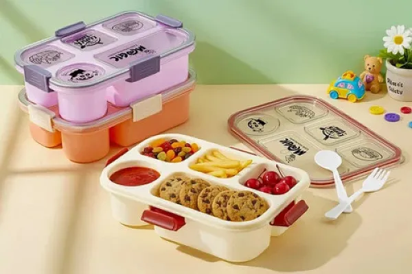 JIKRA Tiffin Box – 5 Section Plastic Lunch Box