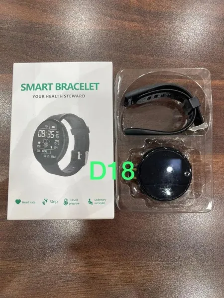 JIKRA D18 Smart Watch – Round Fitness Tracker with Heart Rate & Step Counter