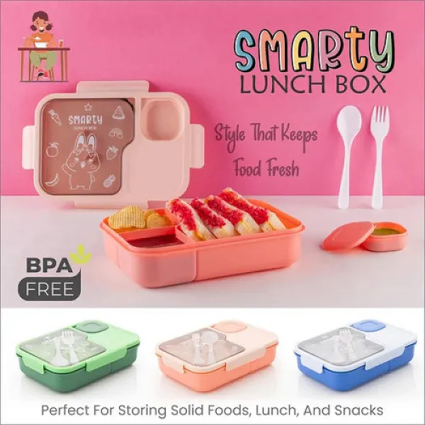 JIKRA Lunch Box 900ml – Compartment Lunch Box for School & Office