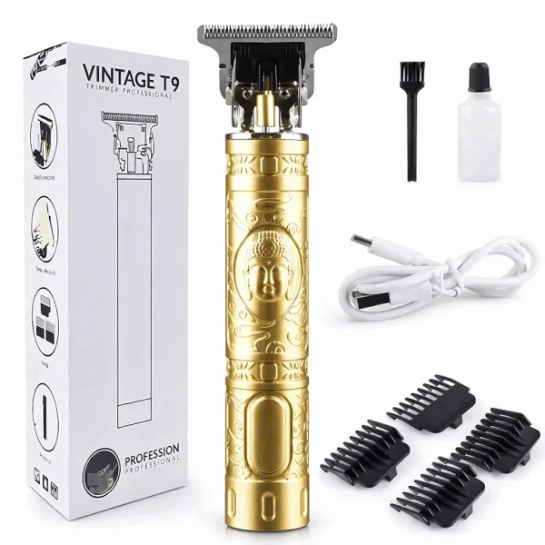 JIKRA T9 Trimmer for Men – Vintage Rechargeable Beard & Hair Trimmer, 60 min Run Time