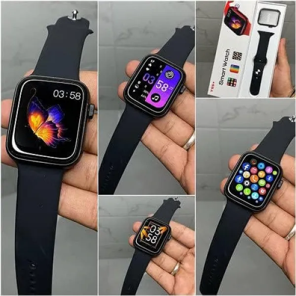 JIKRA T55 Plus Calling Smart Watch – 1.75 inch Full Screen, Silicone Strap, Black