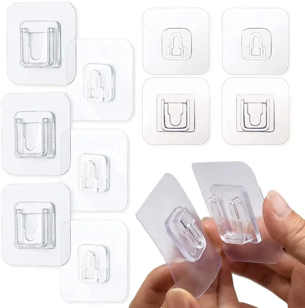 JIKRA Adhesive Wall Hooks – Transparent Self Adhesive Hooks, No Drilling