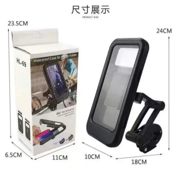 JIKRA Waterproof Bike Mobile Holder – 360° Rotation Phone Case for Phones up to 6.5 inch
