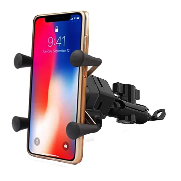 JIKRA Bike Mobile Holder – Universal X Grip Handlebar Mount, 360° Rotation, Black